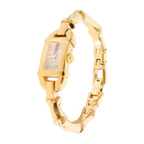 gucci diamond bracelet watch|gucci bamboo gold bracelet.